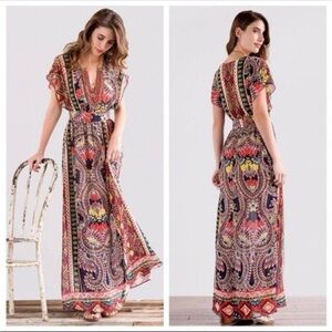 Harper Multicolor Paisley Maxi Dress